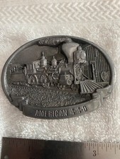 American 4-4-0 Train Metal Belt Buckle 1987 C  J CJ1440 Railroad