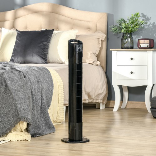 Tower Fan, 3 Speed 3 Mode, Timer, Oscillation, Controller, Black with 9 Setting - Picture 2 of 9