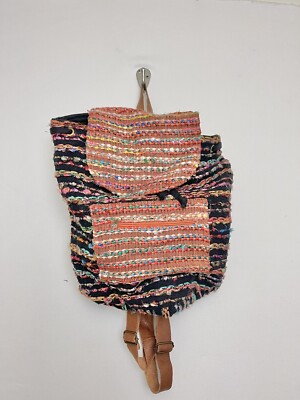 Earthbound Embroidered Backpack Boho Hippie Faux Leather  display picture 3