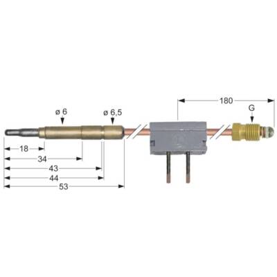 Thermoelement SIT 0.270.422 mit unterbrecher m9x1 600mm Kromet 6mm(6,5mm) Virtus