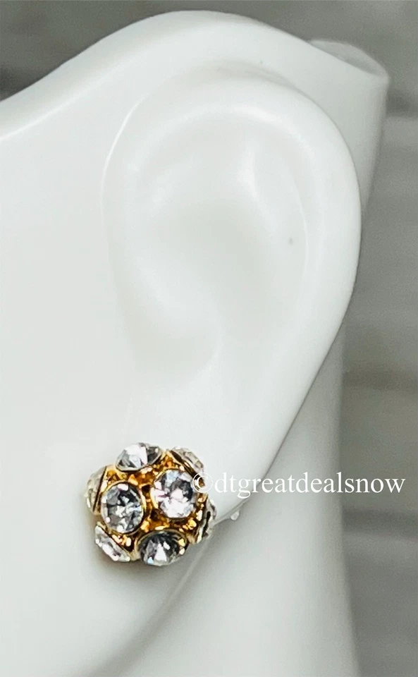 Aretes redondos Kate Spade Time to Shine tono dorado y circonita cúbica transparente O0RU3172 Foto 4 de 4