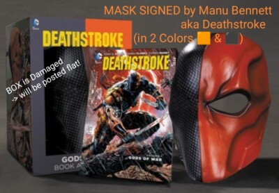 DEATHSTROKE MASK SIGNED by Manu Bennett in 2Colors - Comic Book VOL 1 & Mask SET