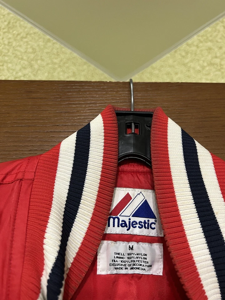 CHAQUETA BOMBER MLB DE BÉISBOL MAJESTUOSA SERIE MUNDIAL MAJESTUOSA DE LOS 90 RARA BOSTON RED SOX TALLA M Foto 4 de 4