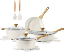 Nonstick Ceramic Cookware Set 13-Piece, Healthy Pots and Pans Set, Non-Toxic Kit