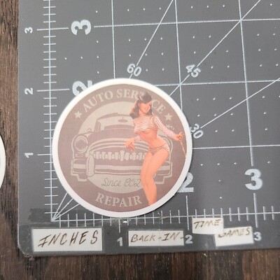 Small Auto Service Pinup Girl Adult Humor Sticker For Phone Guitar Ect Mat59