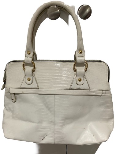 Lovely WHITE LEATHER MODALU DESIGNER Tote Bag , Handbag With Dustbag With Defect - Picture 2 of 16