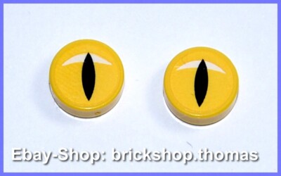 2 x Lego Fliese Auge - 98138pb385 - Dots Animal Eye Tile - NEU / NEW