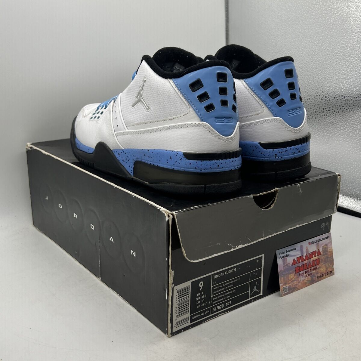 Vintage Nike Air Jordan Flight 23 White Carolina Blue Size 9 Vintage Nike Air Jordan Flight 23 White Carolina Blue Size 9