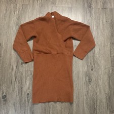 Just One Answer Women’s Copper Scalloped Cropped Wrap Sweater Dress Excellent. M