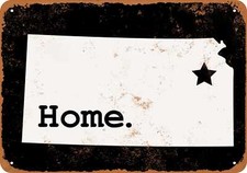 METAL SIGN - Kansas State 6 BLACK -- Vintage Look