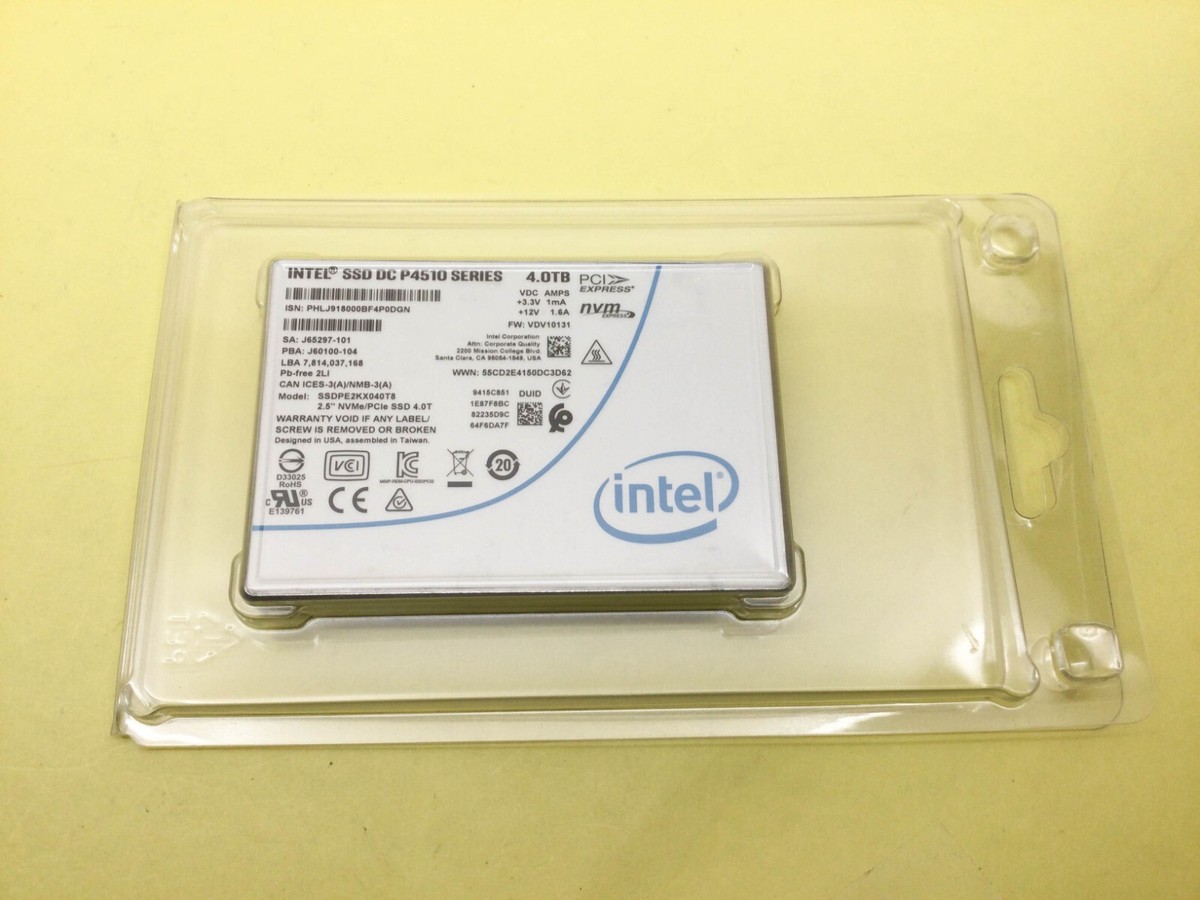 Intel DC P4510 Series 4TB NVMe PCIe SSD SSDPE2KX040T8