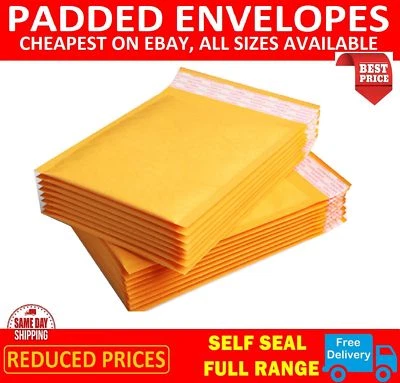 STAR SUPPLIES GOLD PADDED BUBBLE ENVELOPES BAGS POSTAL WRAP - ALL SIZES - VARIOUS QUANTITES