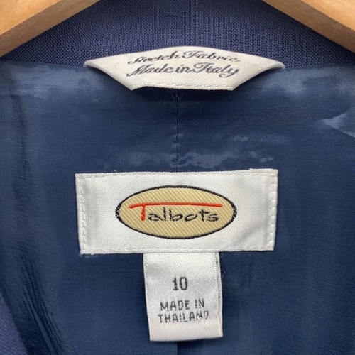 Talbots Women's 10 Navy Blue Wool Blend Lined Button Up Made in Italy Jacket G8 - Picture 3 of 7