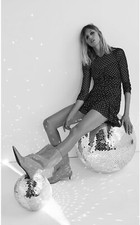 zara shiny polka dot dress Small