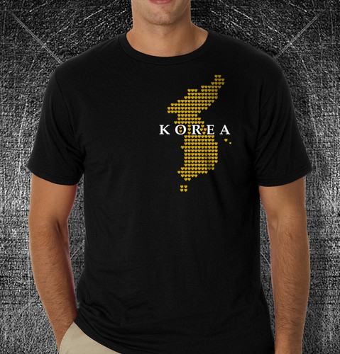 Korean Love Korea Heart Map Men's Black T-shirt 100% Cotton Tee - Picture 12 of 12