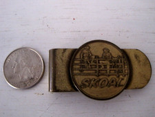 Vintage SKOAL Smokeless Tobacco Company Brass Money Clip-FAST SHIPPING 
