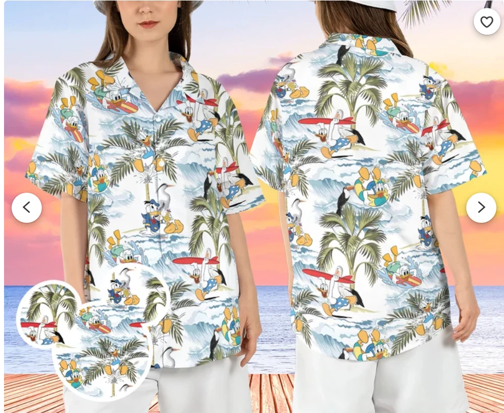 Donald Duck Surf Beach 3D HAWAII SHIRT