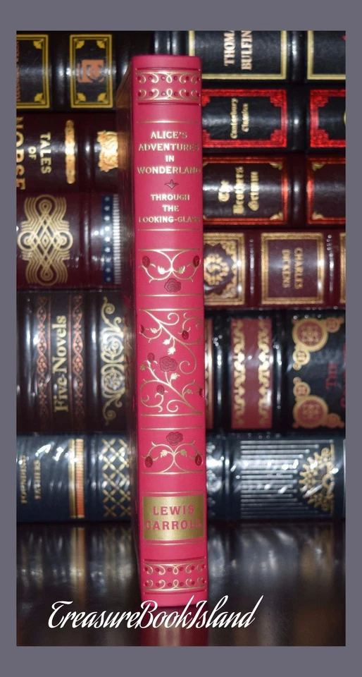 Alice in Wonderland & Through Looking Glass Carroll New Leather Bound Deluxe  Foto 2 de 4