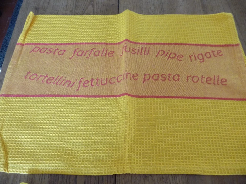 Lot de 3 Torchons nid d'abeille jaune orangé ( ref 15 ) - Photo 3/4