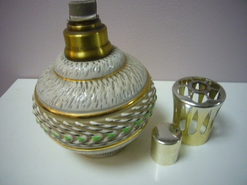 LAMPE BERGER PARIS MADE IN FRANCE SANDSTONE BREUGNOT "GREY GREEN AND GOLD" - Picture 3 of 9