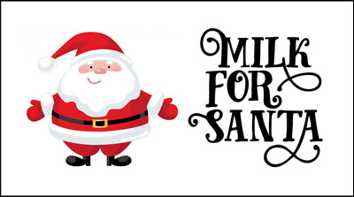 48 Milch für Weihnachtsmann Weihnachtsetiketten Aufkleber Tags Geschenke Xmas Santa