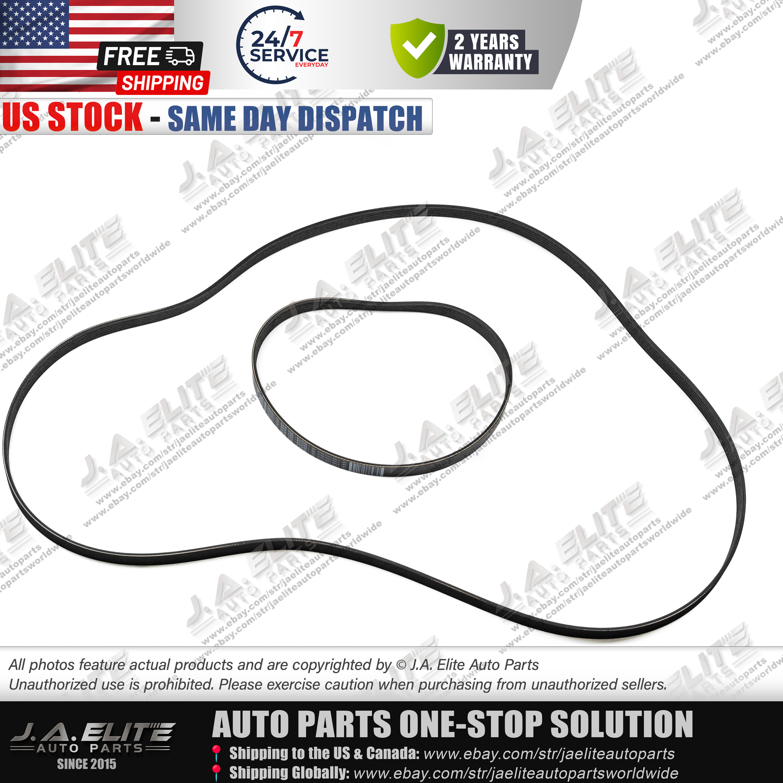 Genuine Compressor Alternator Belt Set fit Maserati Ghibli Quattroporte Levante