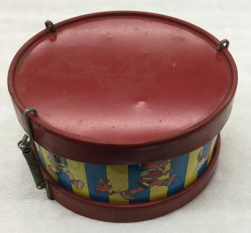 1950's Ohio Arts Vintage Tin Toy Drum, 6.25” Wide, Preowned