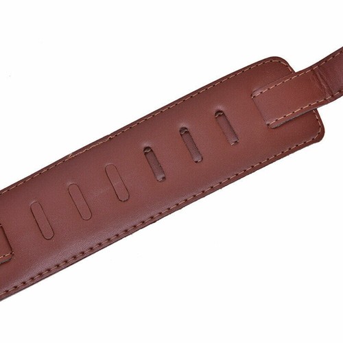 Brown Adjustable Soft Leather Thick Guitar Strap Belt for Electric Acoustic - Picture 7 of 15
