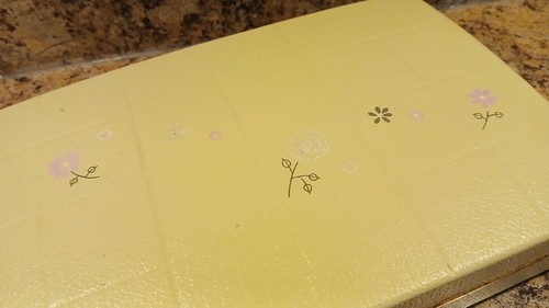 VTG Farrington Texol Jewelry Box Crm-Pk-Gold/Floral 10.25x6.5x2" Great Cond USA - Bild 17 von 24
