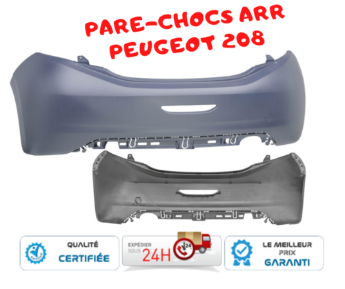 PARE-CHOC ARRIÈRE Peugeot 208 PHASE 1 ET PHASE 2 - Neuf À Peindre   - Picture 1 of 3