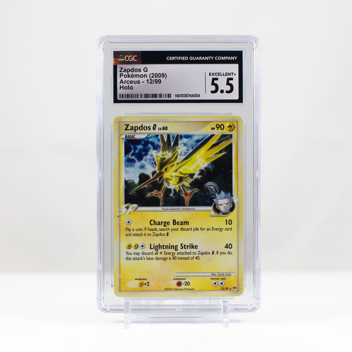 2009 Pokemon Zapdos G lv.60 Holo Arceus 12/99 - CGC 5.5 | eBay 2009 Pokemon Zapdos G lv.60 Holo Arceus 12/99 - CGC 5.5 | eBay
