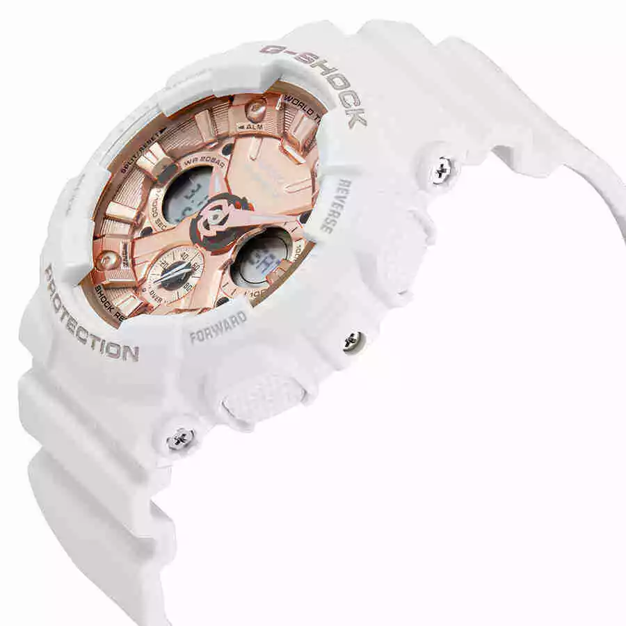 Casio G-Shock S Series Rose Gold Dial Ladies Sports Watch GMAS120MF-7A2