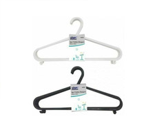 Image of 6pk Plastic Hanger at for Clothing Wardrobe Storage Cloth Hanger  Black & White