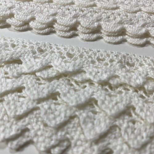 Mixed LG. Lot VTG Ecru Ivory and White Floral Lace Trim Various Widths & Sizes - Picture 6 of 18