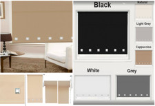 Square Eyelet Roller Blinds Trim-able Window Curtains Edge Easy Fit Home Offices