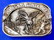 Alaskan Mosquito Alaska State Bird Novelty Fly Fishing Themed Belt Buckle