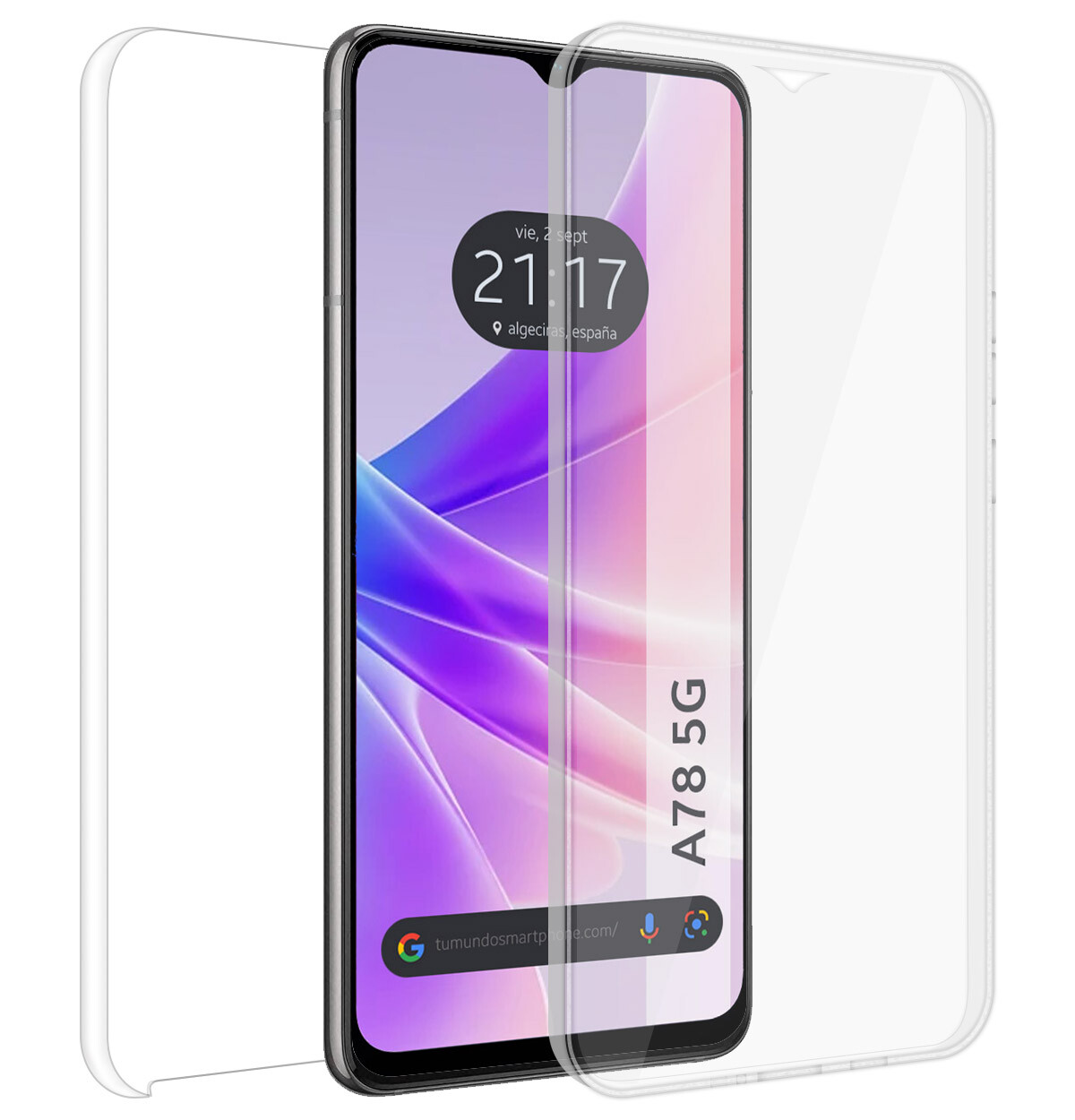 Cover Doppio Trasparente PC+TPU Full Body 360 per Oppo A78 5G