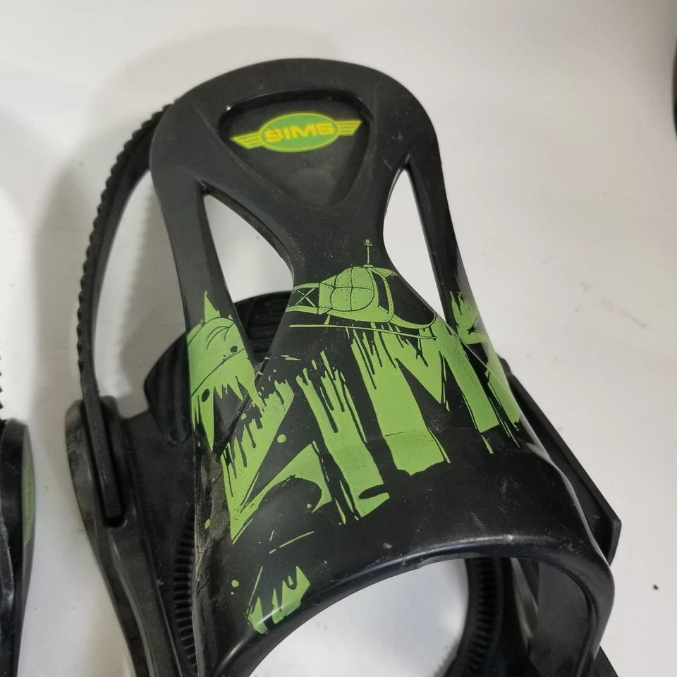 Fijaciones de snowboard retro Sims verde negro equipo deportivo Foto 4 de 4