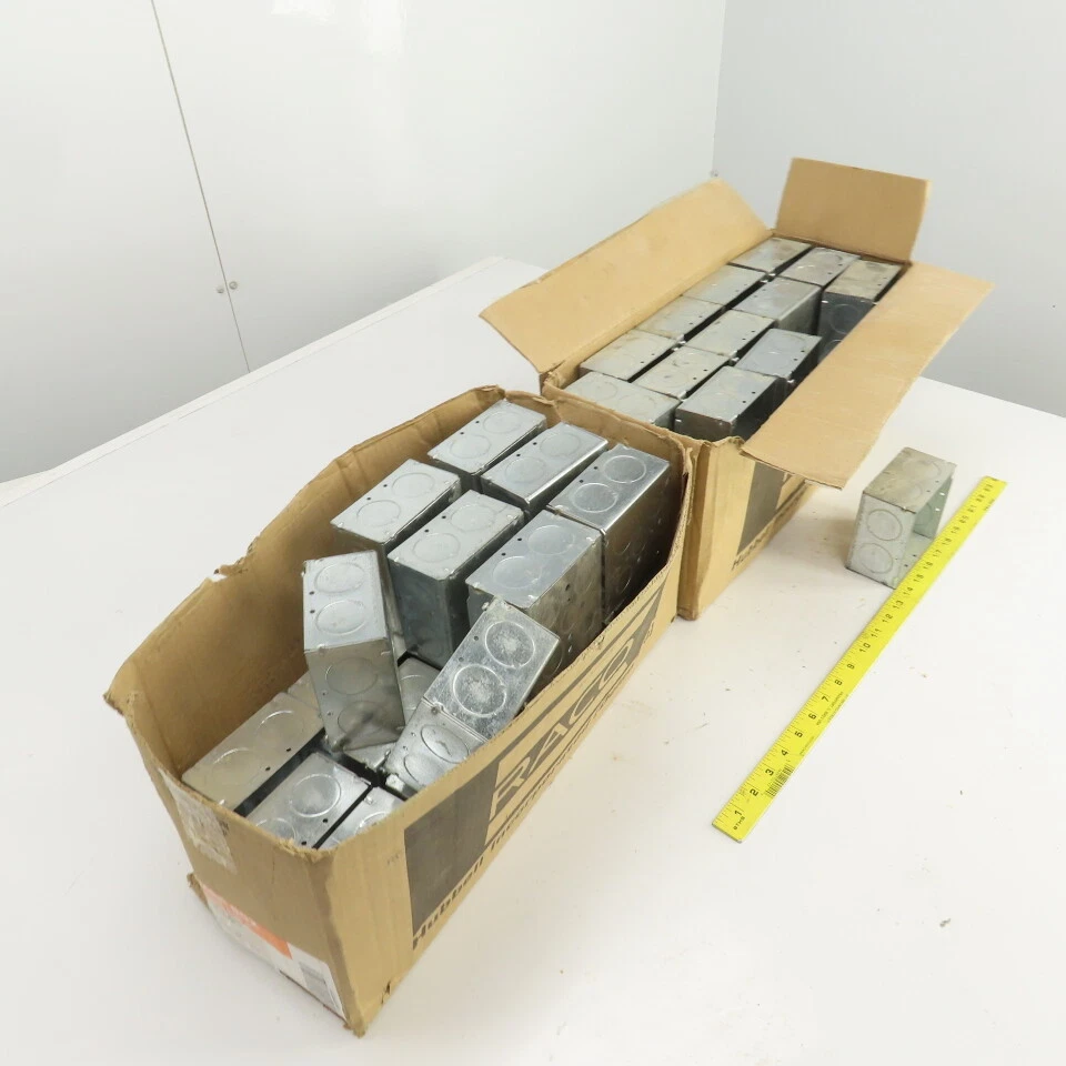 Raco 4" Square Galvanized Metal Electrical Box 2-1/8" Deep Lot Of 42 - Image 3 of 4