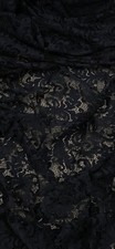 Tela de encaje de guipur floral azul marino 58"" PRECIO POR METRO