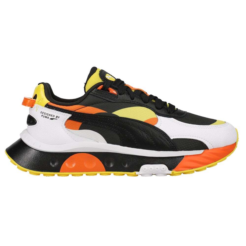 Молодежные кроссовки Puma Wild Rider 59th для мальчиков черного, оранжевого, белого и желтого цвета C