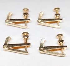 4pcs Violin Parts - Gold color Fine Tuners w Screws 4pcs 3/4-4/4 Size