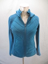 Fila Size XS Women Teal Full Zip Stand Collar Pocket Quilted Athletic Jacket 355