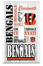 Cincinnati Bengals Subway Art Standard Light Switch Cover NFL Man Cave Office