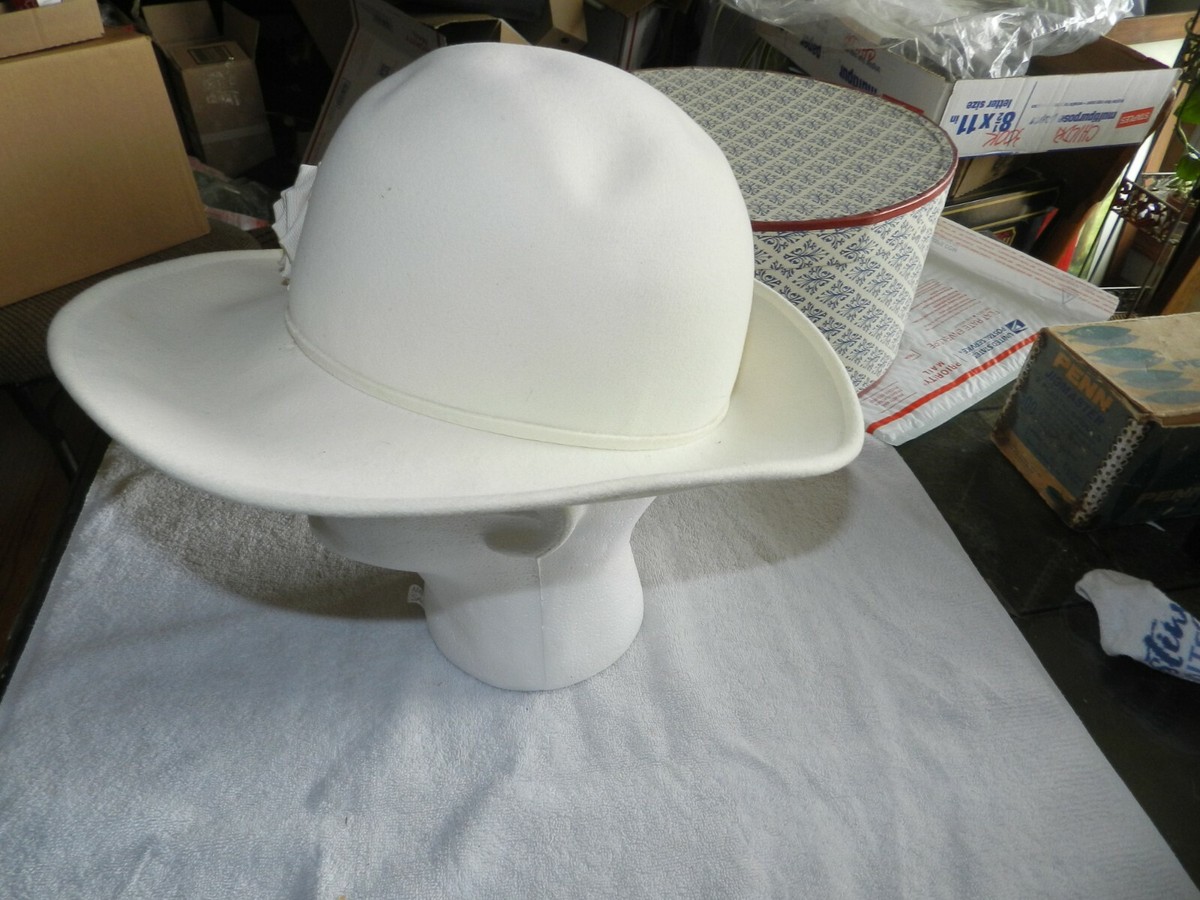 Vintage Mr. John Classic Wide Brim Cream & Rose Flower Wool  display picture 2