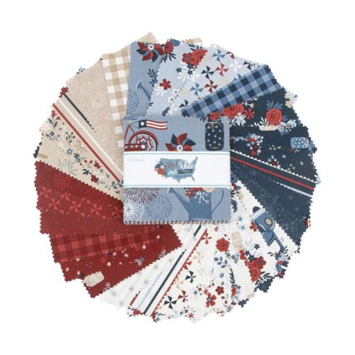 Charm Pack 5" Stacker 42pc Riley Blake "Red, White and True" 4th Of July - Afbeelding 1 van 2