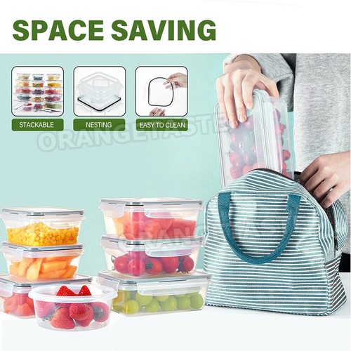56 PCs Clear Food Storage Container Set Leak Proof Lunch Boxes BPA-Free AU - Picture 5 of 9