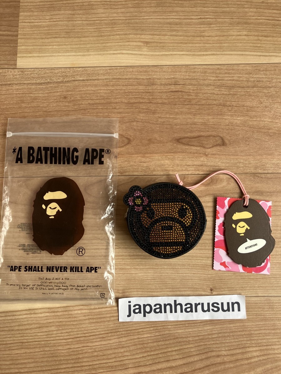 A BATHING APE BAPE LISA FACE CRYSTAL STONE MINI SHOULDER BAG H3.5