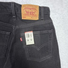 Levis 505 Regular Fit Straight Leg Jeans Mens 28x32 Black NWT NOS Vintage