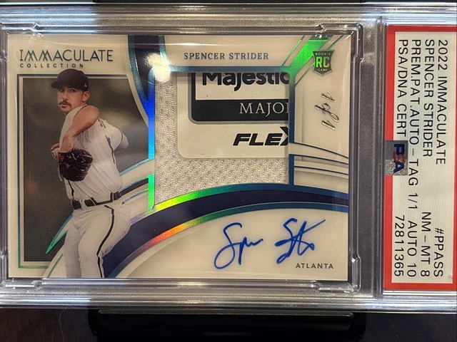 2022 Immaculate Spencer Strider 1/1 One Of One Laundry Tag RC Auto PSA 10 Auto